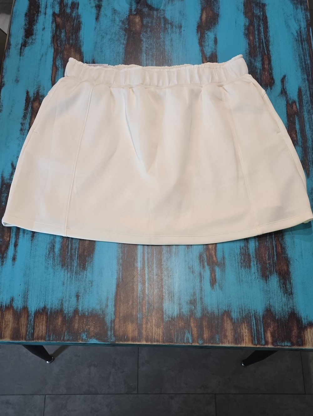 Mondetta Cream Elastic-Waist Mini Skort